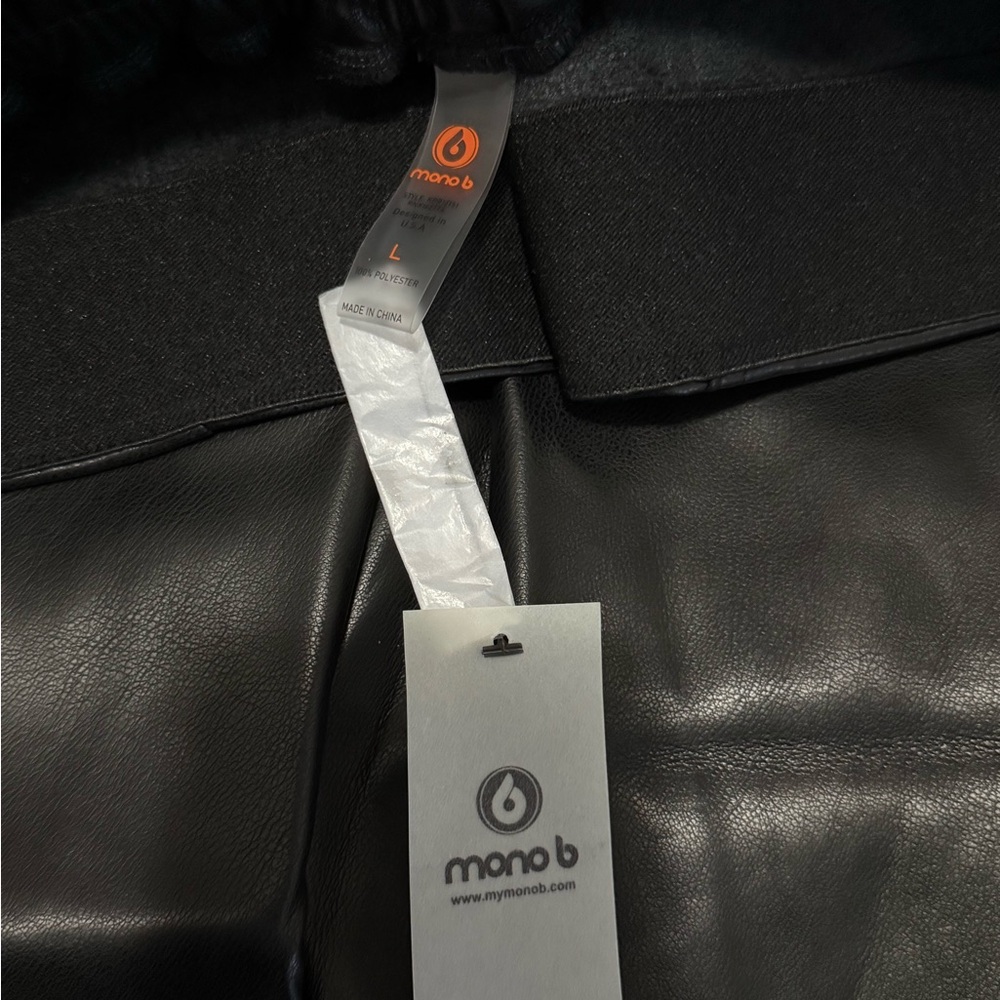 Mono B pleather pants size L BNWT
